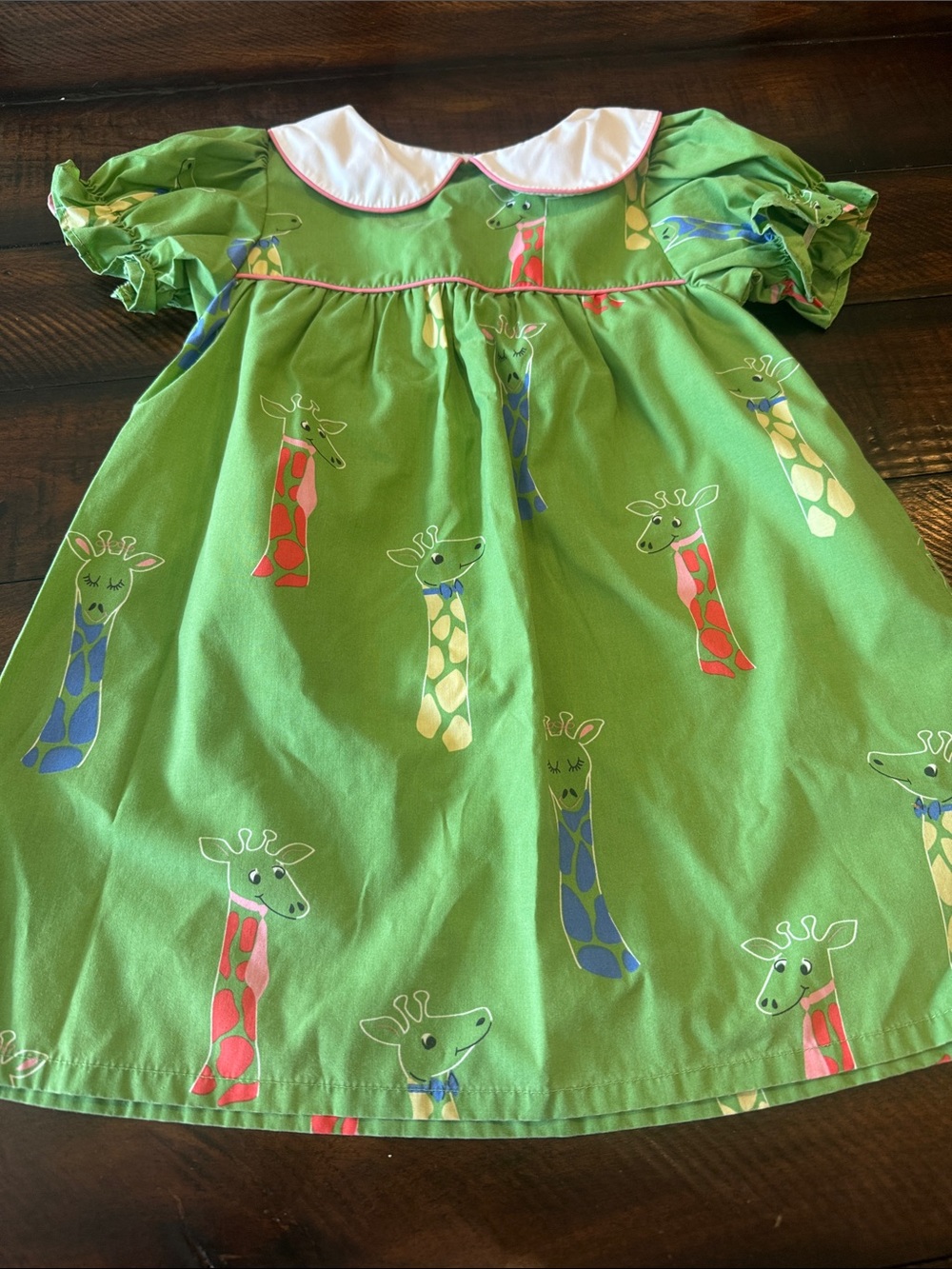 The Beaufort Bonnet Company TBBC Green Giraffe Polly Play Dress 3T